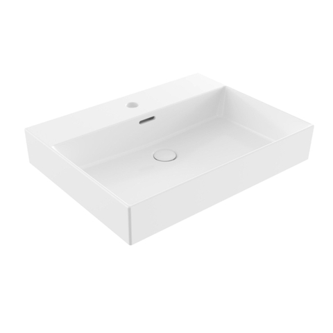 Saniclass Legend Meubelwastafel - 61x47x12cm - met overloop - 1 wasbak - 1 kraangat - keramiek - mat wit SW972088