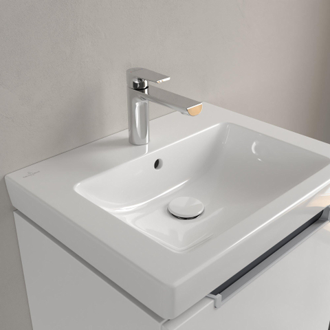 Villeroy & Boch Subway 2.0 meubelwastafel - 55x47cm - 1 kraangat - met overloop - White Alpine (glans wit) 1024115