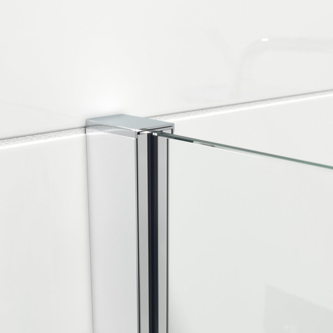 Saniclass Bellini Douche à l'italienne 100x200cm verre de sécurité bande satinée anti-calcaire chrome SW238194