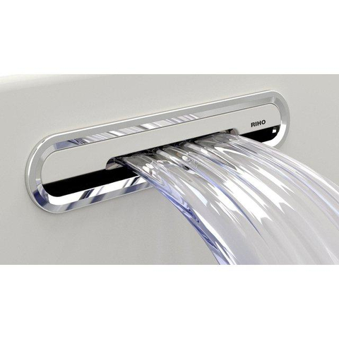 Riho Devotion baignoire semi-autoportante - 180x80cm - Pose centrale - Sparkle - avec remplissage de bain chromé - acrylique blanc brillant SW547965
