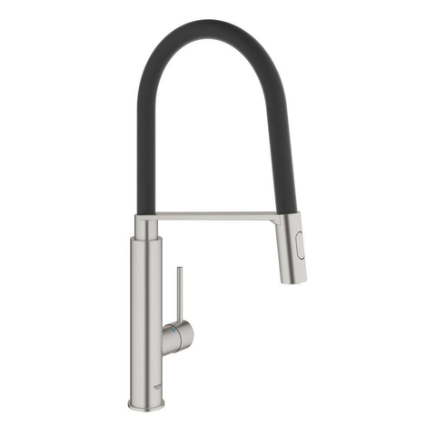 Grohe Concetto Keukenkraan - uittrekbare uitloop - 2 straalsoorten - met profesionele handdouche - Brushed Supersteel (RVS) SW86840