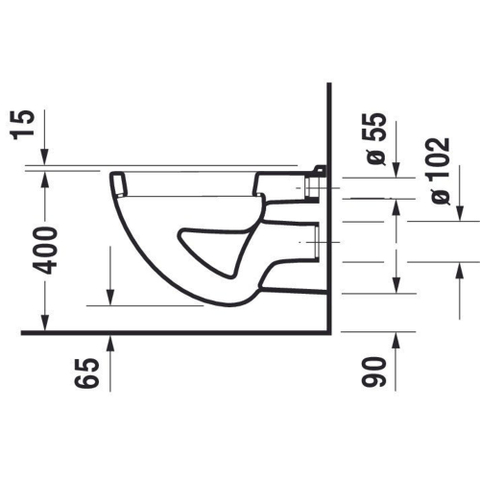 Duravit D-Code hangtoilet – vlakspoel – diepte 54 cm – glans wit 0315124