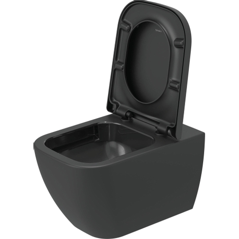 Duravit Happy D.2 WC-zitting - 43x35.9x4.3cm - met softclose - met quickrelease - kunststof - mat antraciet SW297027