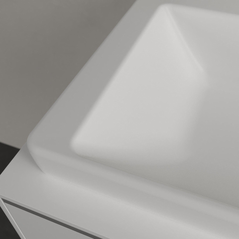 Villeroy & Boch Subway 3.0 lavabo - 60x47x16.5cm - sans trou de robinet - stone white mat SW701270
