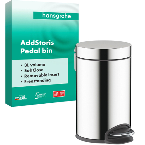 Hansgrohe Addstoris Pedaalemmer - 3 liter - softclose - hoogglans chroom SW651501