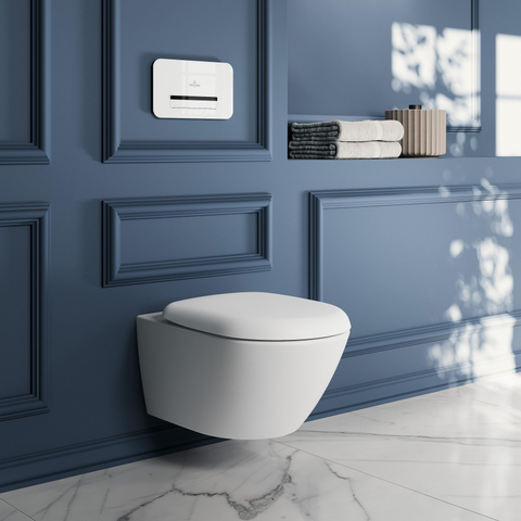Villeroy & Boch Antao wandcloset - 56cm - zonder spoelrand - met TwistFlush CeramicPlus - diepspoel - Stone White (mat wit) SW917961