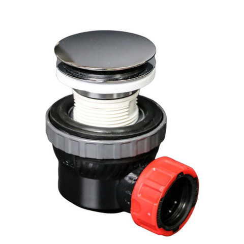 Siphon Click Mondiaz - 6,7 cm - gain de place - rond - Solid surface Chrome laiton SW415756