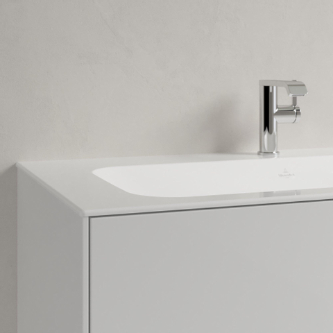 Villeroy & Boch finion meubelwastafel - 1 kraangat - 100x50cm CeramicPlus - zonder overloop - White Alpine (glans wit) SW106528