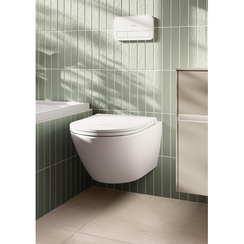 Villeroy & Boch Subway 3.0 Wandcloset - 56cm - zonder spoelrand - diepspoel twistflush CeramicPlus en antikalkbehandeling - zonder zitting - White Alpine (glans wit) SW546741