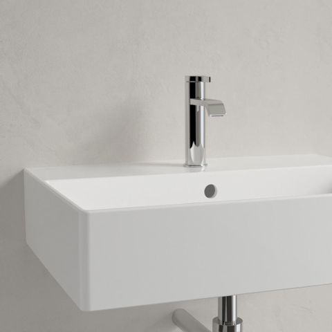 Villeroy & Boch memento 2.0 wastafel - 600x420mm - 1 kraangat - met overloop CeramicPlus - White Alpine (glans wit) SW336056