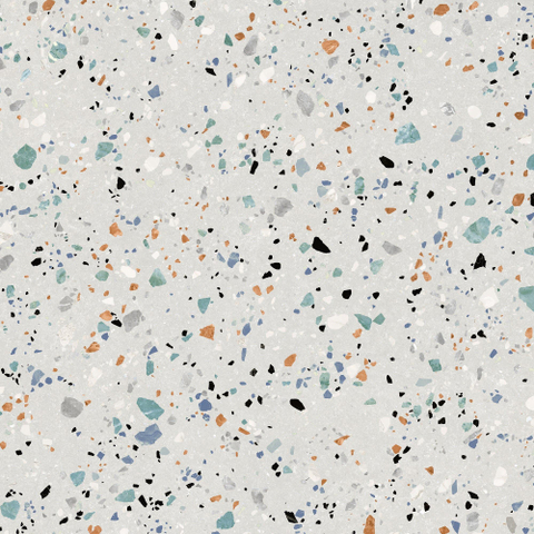 ÉCHANTILLON Terravito Hovano carreau mural et de sol - 60x60cm - 10mm - Carré - rectifié - Terrazzo - Blanc mat SW735584