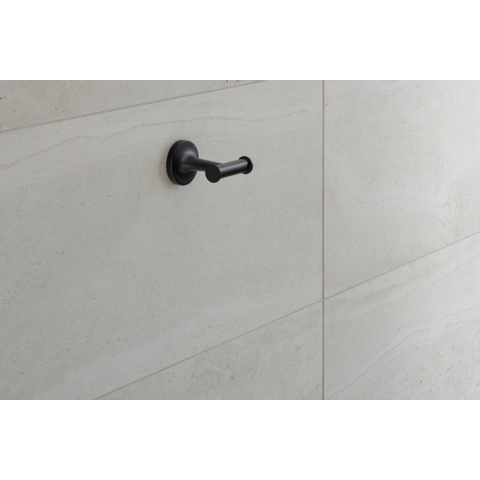 Duravit Starck T Handdoekhaak - dubbel - rond - zwart mat SHOWROOMMODEL SHOW26618