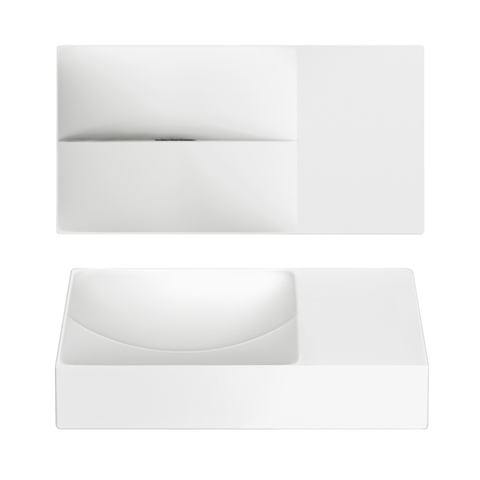 Clou Vale lave-mains - 38x19x7cm - rectangulaire - sans trou robinet - droite - blanc mat SW451453