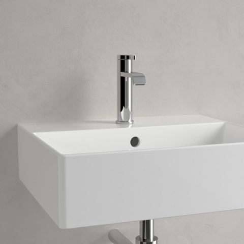 Villeroy & Boch memento 2.0 wastafel onderzijde - geslepen - 50x42cm - met overloop - 1 kraangat - White Alpine (glans wit) SW354333
