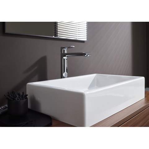 Hansgrohe Metris 1 greeps wastafelkraan - 260 met trekwaste - hoogglans chroom 0450908
