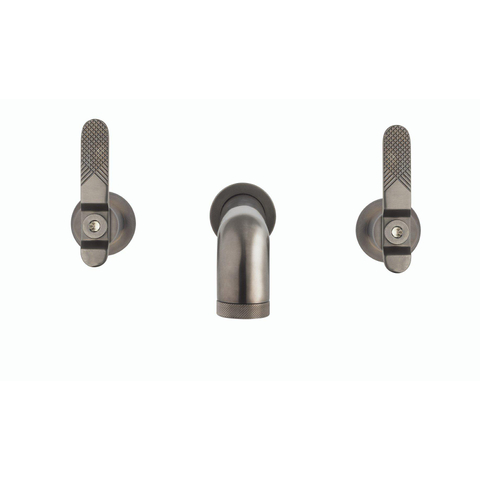 Crosswater Union Wastafelkraan inbouw - inclusief inbouwdeel - 3-gats - wandgemonteerd - geborsteld zwart chroom Hendel - geborsteld black chrome brushed (antraciet) SW968265