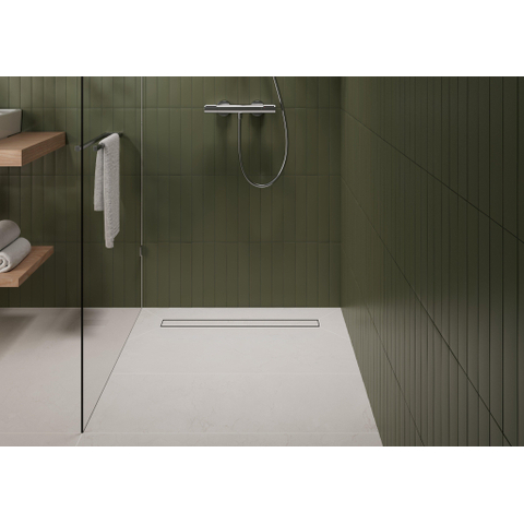 Hansgrohe RainDrain Go Douchegoot - 100cm - standaard/vlakke installatie - betegelbaar - brushed stainless steel SW1590424