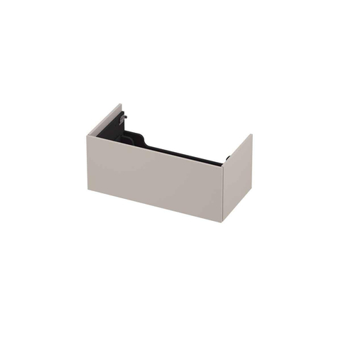 INK P2O Meuble sous-lavabo - 90x45x37.6cm - 1 tiroir - push 2 open - façade droite à recouvrement - MDF laqué Gris cachemire mat SW798287