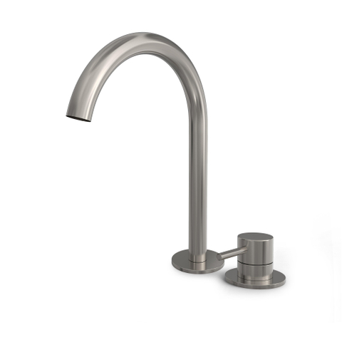 Hotbath Buddy Wastafelmengkraan - 2 gats - hoog model - geborsteld nikkel (RVS) SW1246267