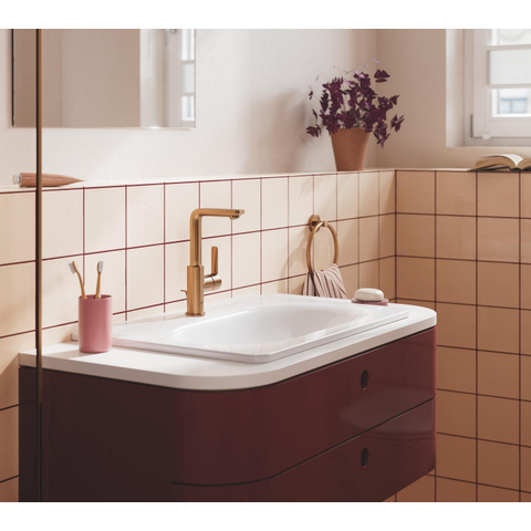 GROHE Lineare New wastafelkraan - l-size - met waste - geborsteld warm sunset (koper) SW1477592