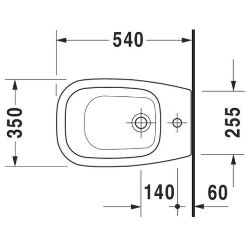 Duravit D-code Staand bidet - 540mm - 1 kraangat - met overloop - glans wit 0315122