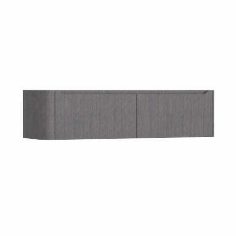 H&R Badmeubelen Juice Wastafelonderkast - 160x45x40cm - linkerhoek afgerond - 2 lades - geïntegreerde greep - Wenge SW1110544