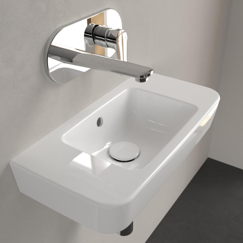 Villeroy & Boch O.novo fontein - 50x25cm - zonder kraangat - met overloop CeramicPlus - White Alpine (glans wit) SW448497
