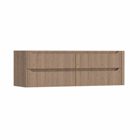 H&R Badmeubelen Juice Wastafelonderkast - 160x45x50cm - rechterhoek afgerond - 4 lades - geïntegreerde greep - charleston SW1491149