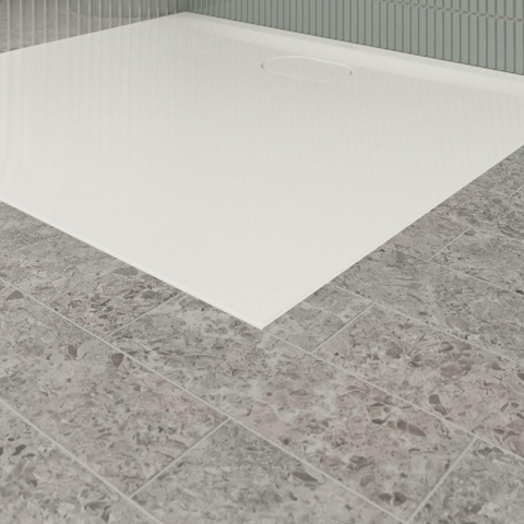 Villeroy & Boch Ecora douchebak - 100x90x3.5cm - afvoer lange zijde - white alpine (wit) SW1558944