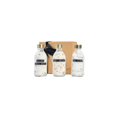 Wellmark Giftbox Badzout 3-delig - Helder Glas - Messing Dop - JUST RELAX SHOWROOMMODEL SHOW26558
