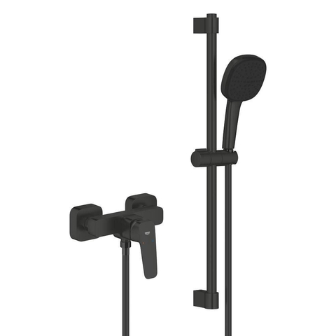 Grohe Cubeo Douchemengkraan set - glijstang - met douchegarnituur - mat zwat SW1185558