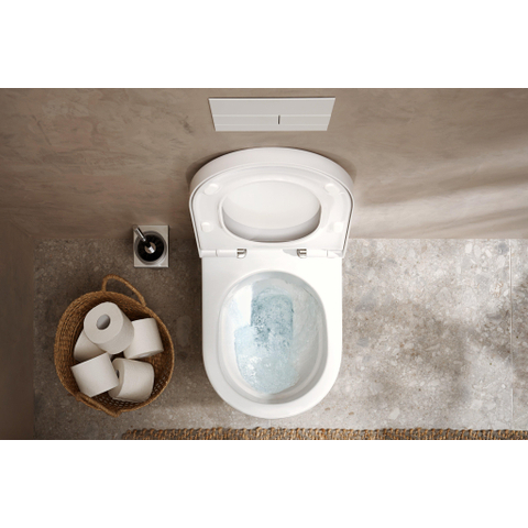 Hansgrohe EluPura S Wandtoilet - 540 - rimless - aquahelix Flush - met toiletzitting en softclose deksel - met quickrelease - smartclean - hygieneeffect - glans wit SW962907