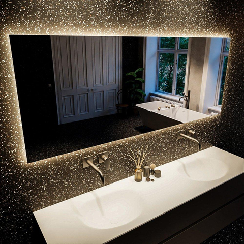Mondiaz BRIGHT spiegel – 160x70 cm – indirecte LED rondom – Zilver SW760757