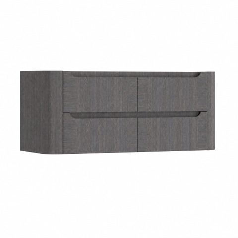 H&R Badmeubelen Juice Meuble sous lavabo - 120x45x50cm - coins arrondis - 4 tiroirs - poignée intégrée - Wenge SW1489960