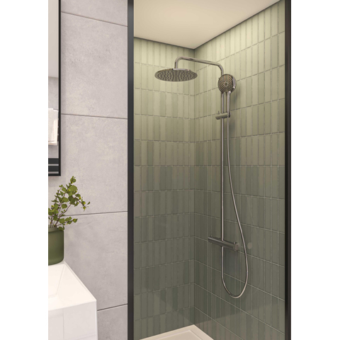 MAY Regendoucheset - opbouw - met thermostaat - incl. 3-standen handdouche - hoofddouche Ø 25cm - Chroom SW1224639