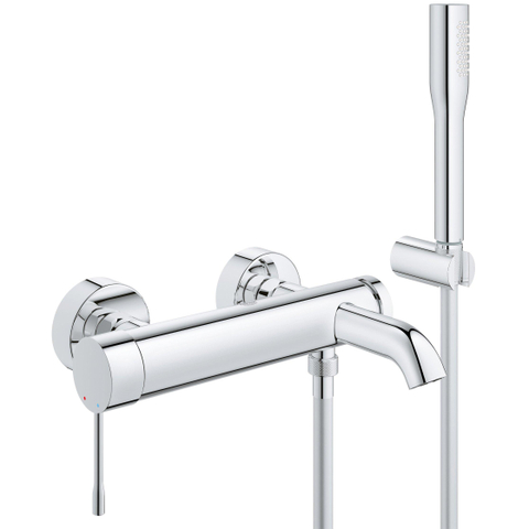 GROHE Essence New Robinet de bain avec inverseur et connexions avec garniture de douche chrome 0442588
