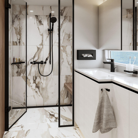 Hansgrohe AddStoris Q handdoekhaak dubbel - mat zwart SW651196