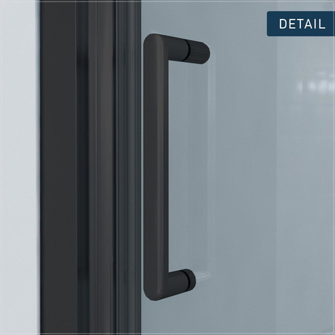 FugaFlow ID06 Quick Fit porte de douche coulissante - 120x190cm - 6mm verre de sécurité - profilé aluminium - anti calcaire - Noir mat SW999906