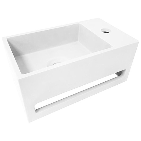 Wiesbaden Julia Fontein rechts - 35x20x16cm - solid surface - mat wit SW110910