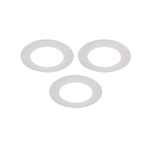 QAZQA Blanca Inbouwspot - set van 3 - 9x9cm - incl. LED - 3 staps dimbaar - IP44 - mat wit SW1209743