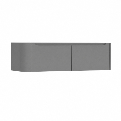 H&R Badmeubelen Juice Meuble sous lavabo - 140x45x40cm - angle gauche arrondi - 2 tiroirs - poignée intégrée - gris pierre SW1110295