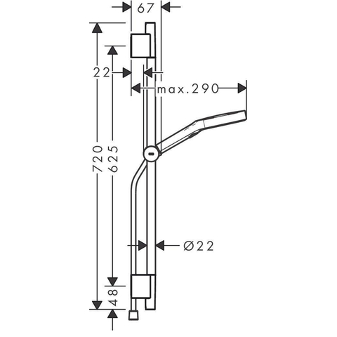 Hansgrohe RainFinity Doucheset - 130 - 3jet - ecosmart S Puro - 65cm Designflex - doucheslang - 160cm - hoogglans chroom SW918197