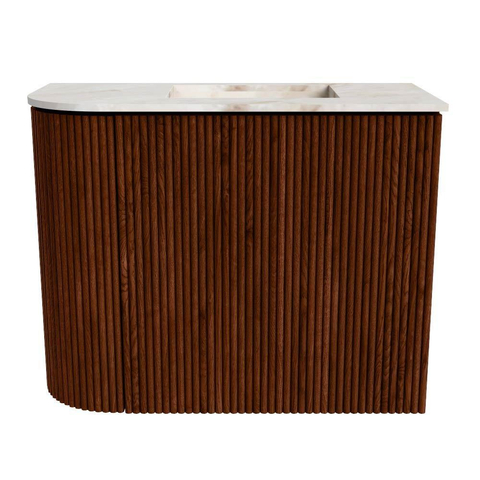 Mondiaz JOYA-DLUX 51.6cm toiletmeubel - ronding links kleur Ruby - Wastafel FAYE positie Rechts 1 kraangat kleur Frappe. SW1423481