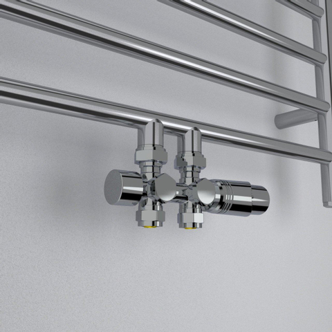 Rosani Classic universele radiator aansluitset recht en haaks chroom SW736616