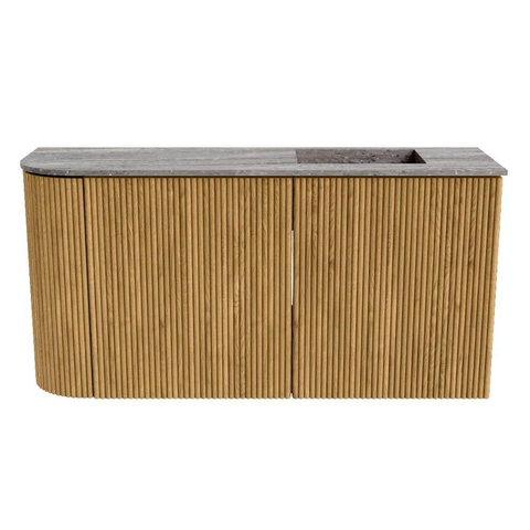 Mondiaz JOYA-DLUX 81.6cm toiletmeubel - ronding links kleur Oak - Wastafel FAYE positie Rechts 1 kraangat kleur Oza. SW1424127