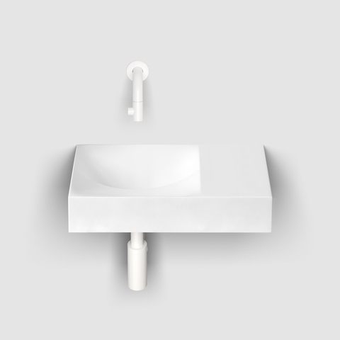 Clou Vale Lavabo - 38x19x7cm - trou de robinet pré-percé à droite - blanc mat SW636631