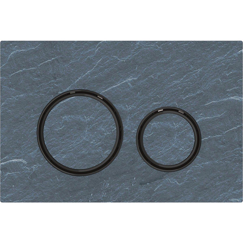 Geberit Sigma50 bedieningsplaat - 2-toets spoeling - rond - zwart chroom/Mustang lei - dualflush - mustang leisteen (grijs) SW420197