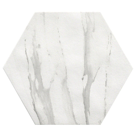 Fap ceramiche carreau de sol et de mur hexagone roma statuario matt 21.6x25cm aspect marbre blanc matt SW420151