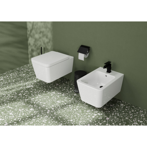 Hansgrohe AddStoris Q closetrolhouder - met klep - mat zwart SW651186