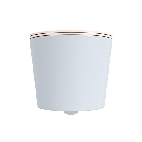Mondiaz LAVIE hangtoilet – spoelrandloos – 36 x 53 cm – met softclose zitting – Clay (lichtblauw/grijs), zitting Rosee (roze) SW1208789